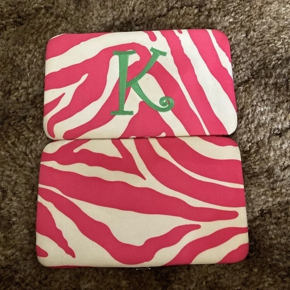 Pink & White with a Green K Zebra Wallet - Picture 7 of 10